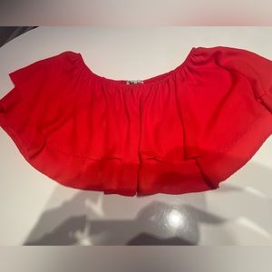 Show Me Your Mumu Hayworth Ruffle Off The Shoulder Crop Top